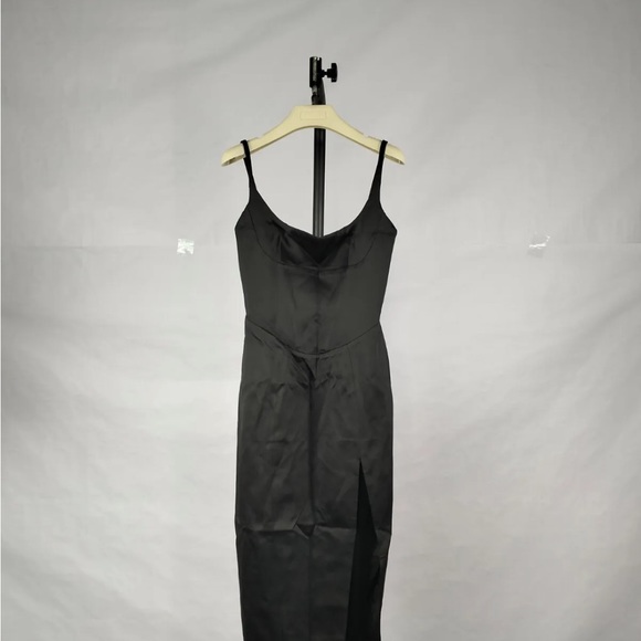 HOUSE OF CB 'Casimira' Black Satin Corset Midi Dress/Size XS(P)-US 2-4/JJ3281 - Picture 6 of 7